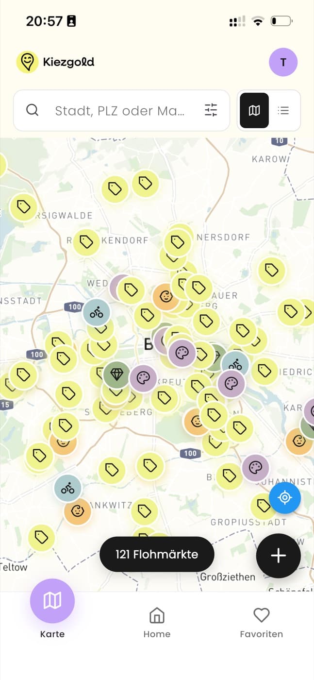 KiezGold app: map view
