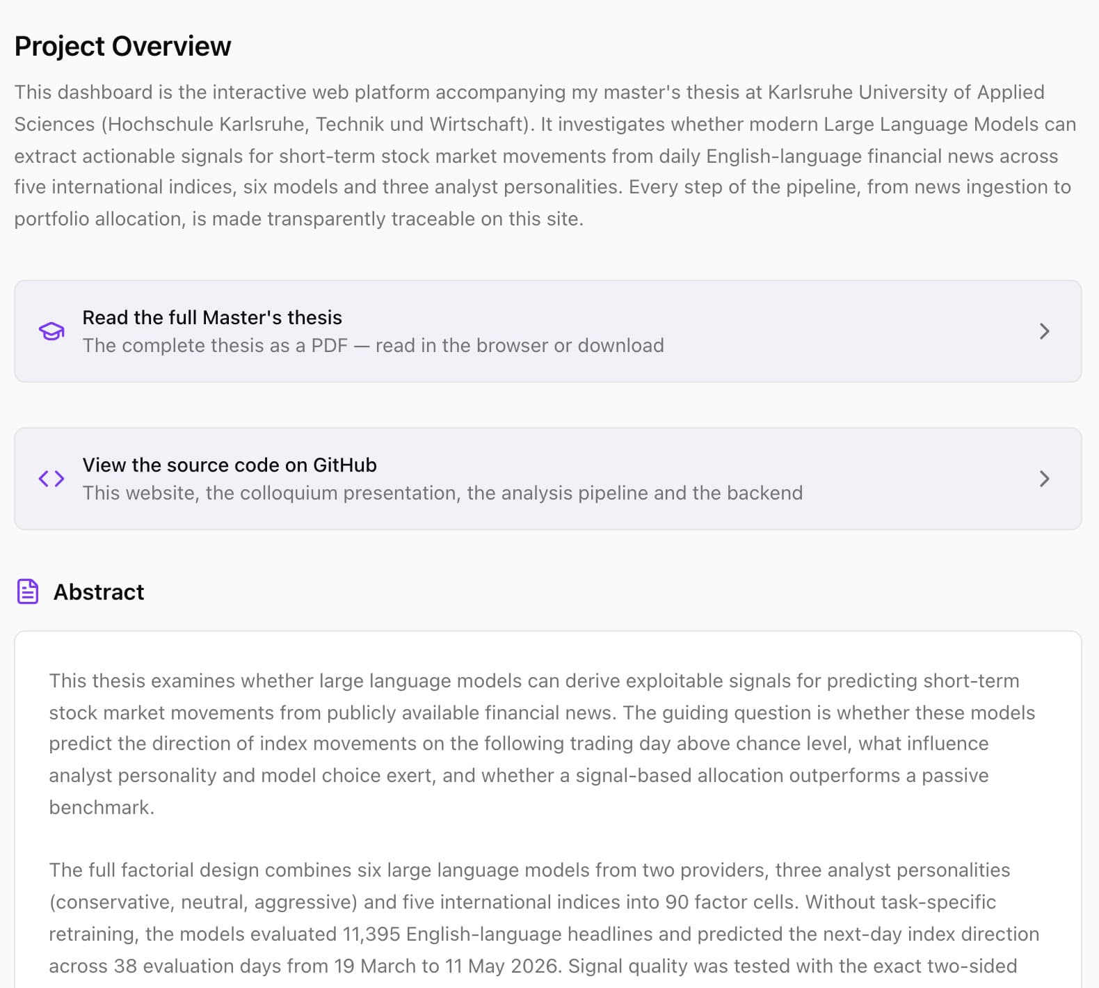 Project overview and abstract